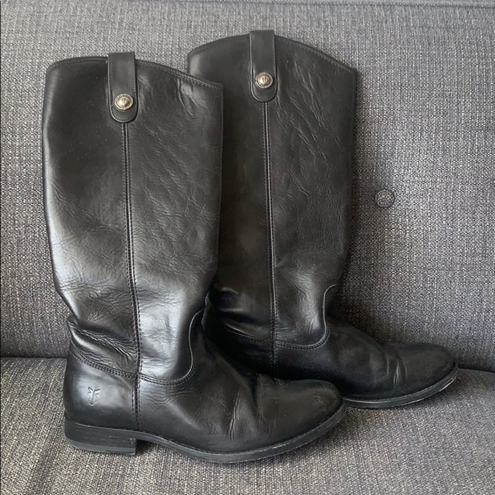 Black Leather Frye Boots